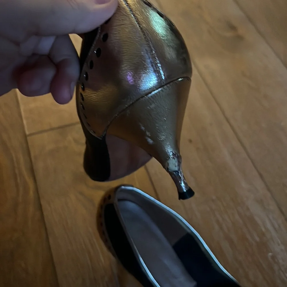 Joseph Larose vintage shoes black and gold leather 8 (71/2) - Picture 4 of 8